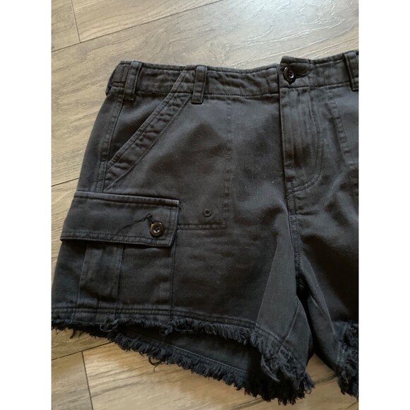 Lucky Brand Women's Raw Hem Utility Shorts size 28 NWT Cut-Off Black - Picture 11 of 13